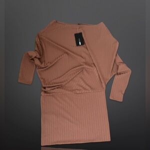 Fashion Nova come and chill mini dress color brown size M.